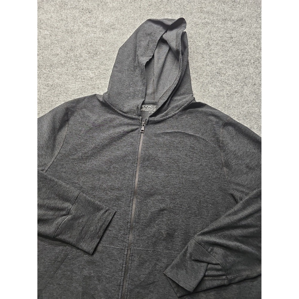 Beyond Yoga Hoodie Womens "Size 1X" Black Full Zip Soft Jacket "NO Drawstring"